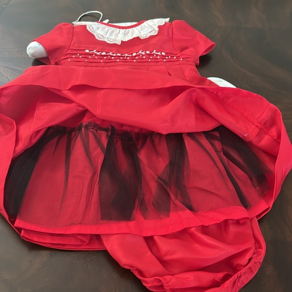 Edgehill Collection Ruffle Neck Short Sleeve Taffeta Dress - Picture 8 of 13